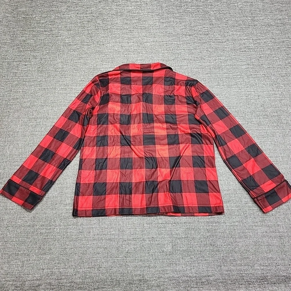 Wondershop Kids' Buffalo Check Pajama Top Medium Size 8 Red Printed Sleepwear